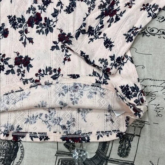 Lucky Brand Floral Print Henley Knit Top - Picture 8 of 13